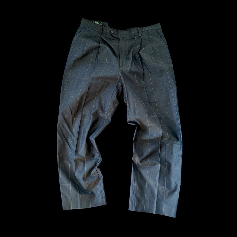 Vintage Bobby Jones Striped Golf Slacks Pants Sz 38x29 Dark Grey Green‎